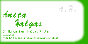 anita halgas business card